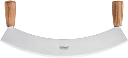 Triangle Halvemaan Wiegemes – Essenhouten Heft – RVS Lemmet – 36 cm – Handgeslepen