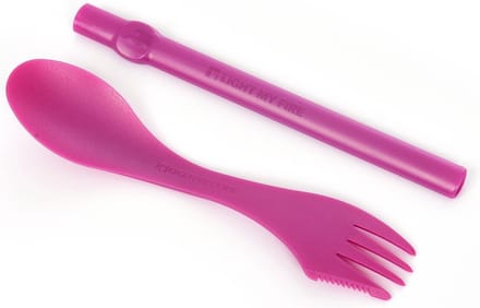 Light my Fire spork en straw - mes vork lepel en rietje - Paars