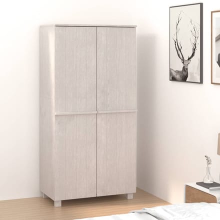 vidaXL - Kledingkast - HAMAR - 89x50x180 - cm - massief - grenenhout - wit
