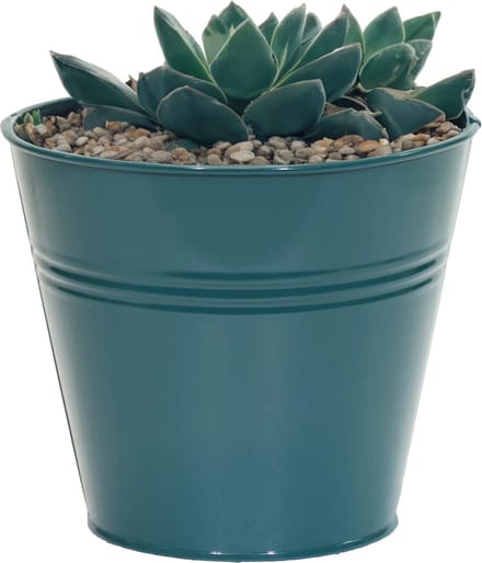 Mega Collections plantenpot/bloempot Bob - zink - zeegroen - D13 X H12 cm
