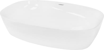 Ovale wastafel zonder overloop 60,5x38x14 cm wit keramiek LuxeBath