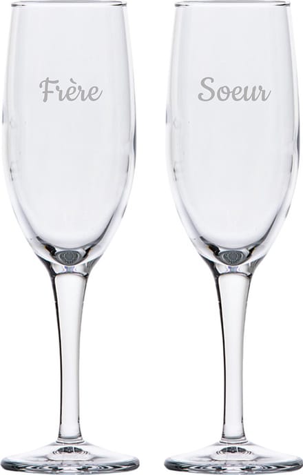 Champagneglas gegraveerd - 16,5cl - Frere & Soeur