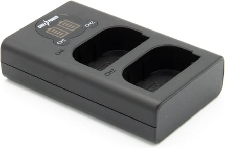 ChiliPower dubbellader LP-E6 / LP-E6N / LP-E6NH geschikt voor Canon - voor 2 accu's (tegelijk)