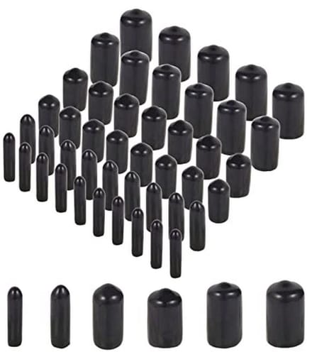 Rubberen eindkappen set van 60 stuks - Flexibele schroefdraad beschermkappen in 6 maten