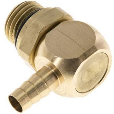 6 mm & G1/4'' Messing L-Slangpilaar Met Buitendraad NBR Afdichting Draaibaar