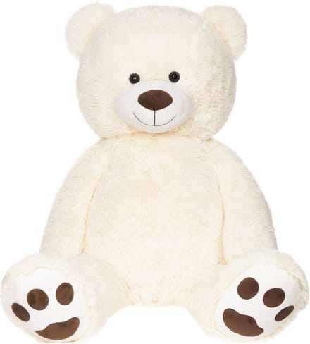 BRUBAKER - XXL Teddybeer 100 cm Groot - Wit - Pluche Dier Knuffel - Teddybear Groot - Knuffelbeer - Valentijn Cadeau
