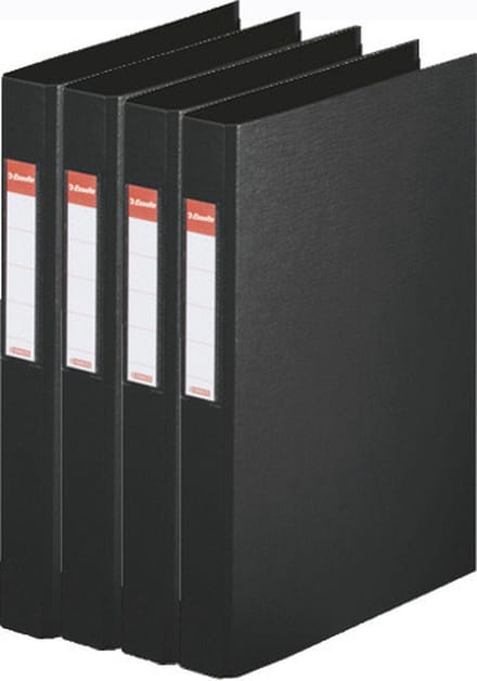 Esselte Ringband mappen/ordners - 4x - zwart - A4 - opbergen - kantoorartikelen