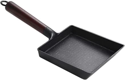 Eierpan - Omelet pan - Ontbijt maken - Houten handvat - Mini formaat - Zwart