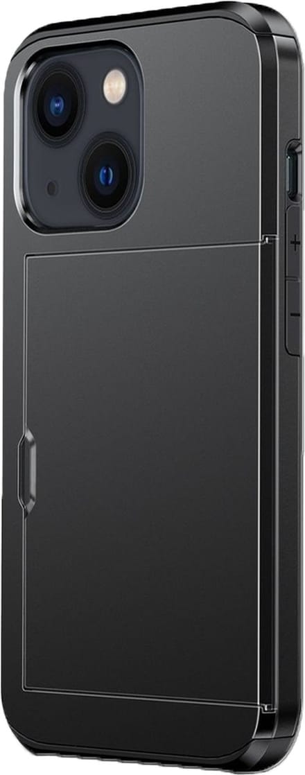 Hoesje geschikt voor iPhone 16 Pro Max - Backcover - Hardcase - Pasjeshouder - Portemonnee - Shockproof - TPU - Zwart