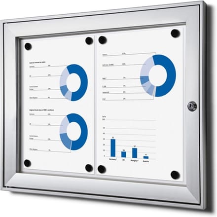 Vergrendelbaar notitiebord indoor zilver 2x a4