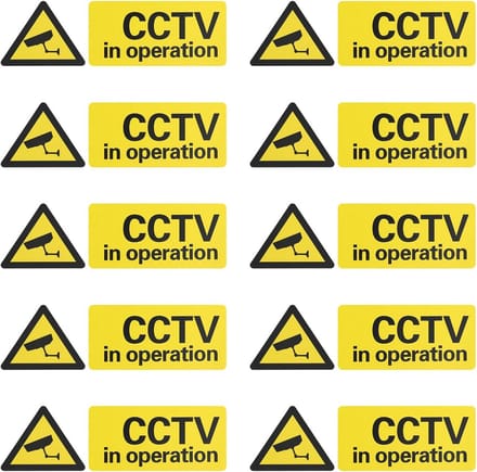 10 Stuks Waarschuwingsstickers Camerabewaking voor Binnen en Buiten