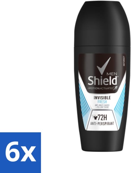 Rexona Men - Invisible Fresh - Deo Roll-on - Anti-transpirant - 50 ml - Voordeelverpakking - 6 stuks