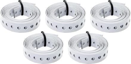 Geperforeerde Band - Gatband Montageband - Bevestigen Ophangen - Wit Geplastificeerd Staal - 15 meter - Wit