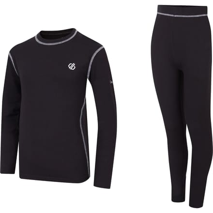 Dare 2B Kinders/Kids Pow II Effen Base Layer Set (Zwart)