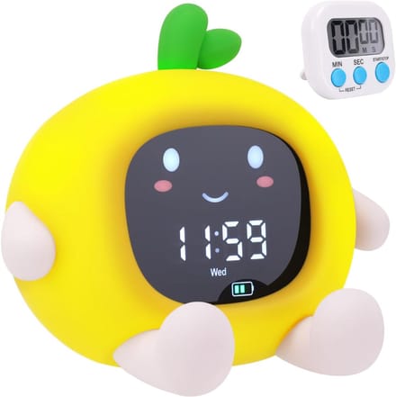 White-Label® Kinderwekker - Digitale Wekker Slaapkamer - Slaaptrainer Kinderen - Geel