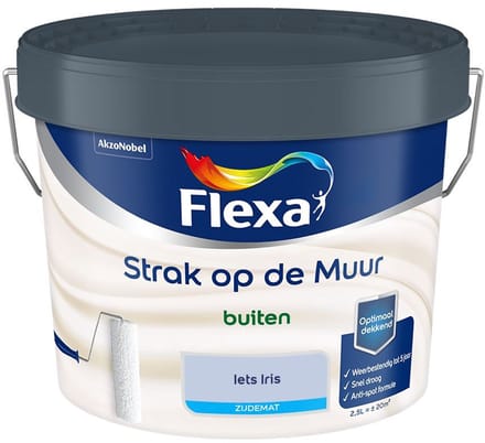 Flexa - Strak Op De Muur Buiten Zijdemat - Iets Iris - Mengverf - 2,5 L