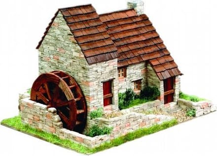 Bouwpakket Traditioneel Engels Huis met Watermolen Steentjes Steen Domenech