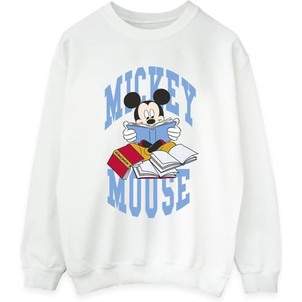 Disney Dames/Dames Mickey Mouse Boeken Lezen Sweatshirt (Wit)