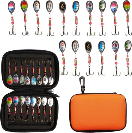 Forel Lokaas Set - Spinner Lepels - Vissen Op Forel - Dynamische Rotatie - 16 Stuks - Gekleurd