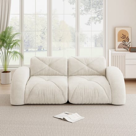 MODFU Modulaire Bank Zonder Frame - Hoge Dichtheid Schuim - Woonkamer - Chenille - Wit