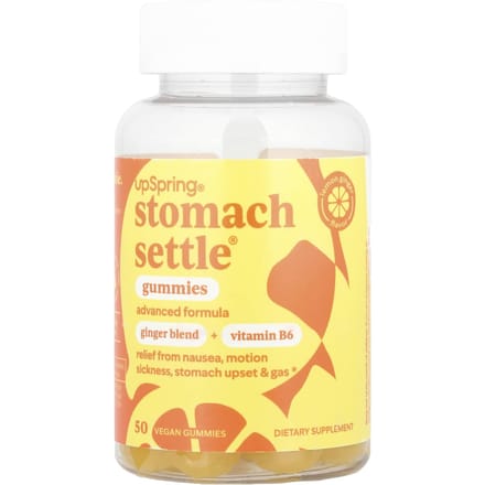 UpSpring, Stomach Settle® Gummies, Lemon Ginger, 50 Vegan Gummies