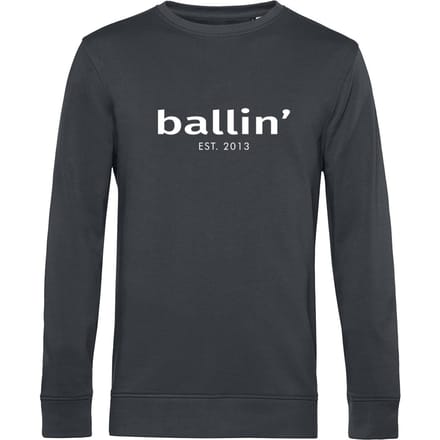 Heren Sweaters met Ballin Est. 2013 Basic Sweater Print - Grijs - Maat M