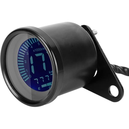 Moto 7 Couleurs LCD Compteur Tachymètre Odomètre Jauge Instrument Accessoire de Modification black