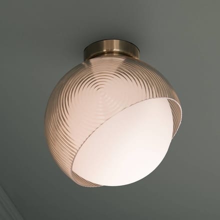 IDEAL LUX plafondlamp Bloom, Ø 30 cm, messing, metaal/glas