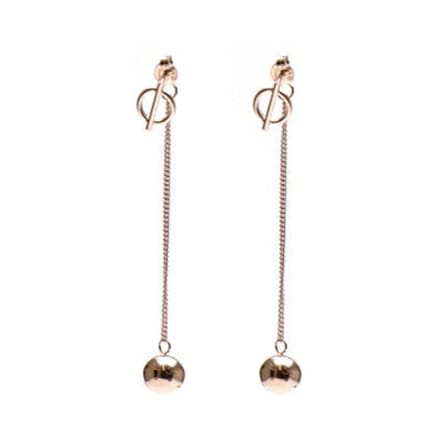 Karma Hanging Balls Silver Roseplated oorbellen-M1859