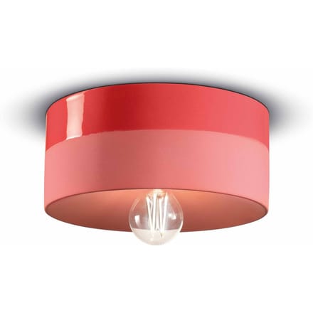 Ferroluce Plafondlamp Pi keramiek glanzend/mat Ø 25 cm rood