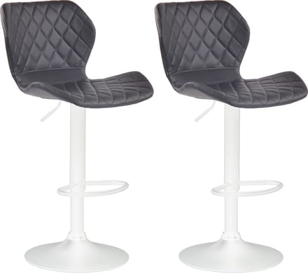 CLP Cork Set van 2 barkrukken - Kunstleer wit/zwart