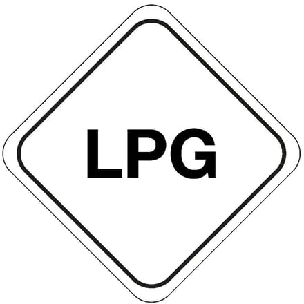 LPG gas sticker 100 x 100 mm