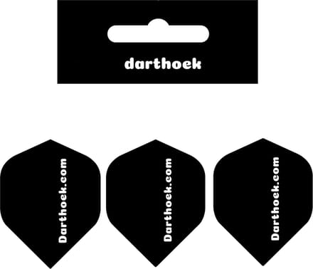 Darthoek zwarte dart shafts| 10 sets (30 stuks) |medium | + 10 sets (30 stuks) veerringen + 1 set darthoek flights