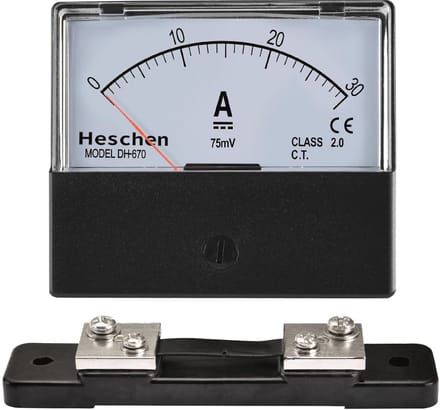 Rechthoekig paneel gemonteerd stroommeter tester 0-30A ampèremeter