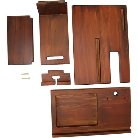 Telefoon Docking Station Hout Multifunctioneel Sleutel Portemonnee Standaard Bril Opberg Houder voor Bureau brown