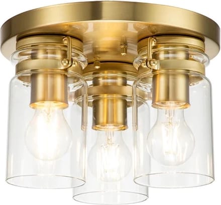 Kichler LED Plafondlamp Brinley | 3X E27 Max 60W | Dimbaar | Brushed Brass