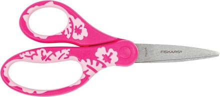 Fiskars Universele Kinderschaar – Bloemen Roze – 15cm – Vanaf 8 jaar