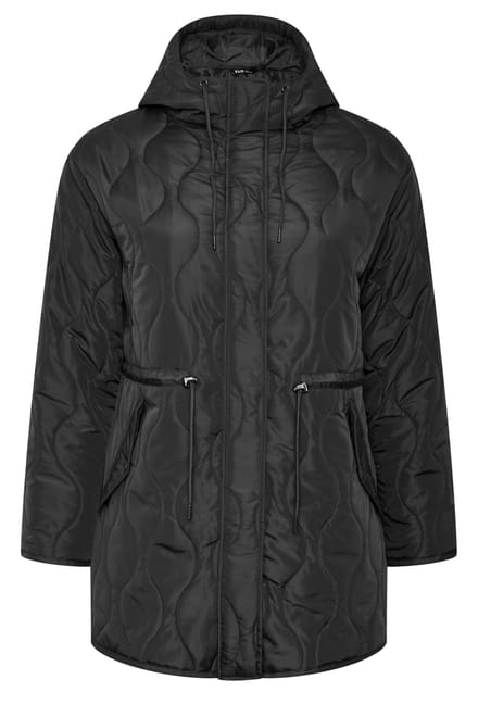 Yours Zwarte Lichtgewicht Gewatteerde Jas Size 62-64