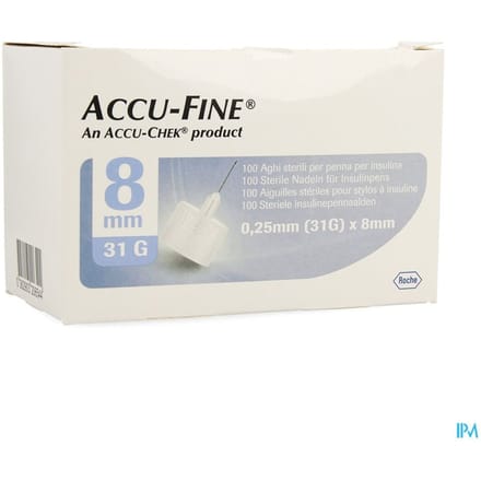 Accu Fine Naald 0.25x8 mm 31g 100 Canule