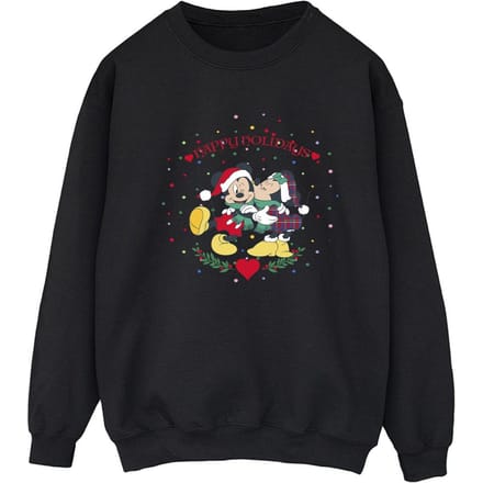 Disney Dames/Dames Mickey Mouse Mickey Minnie Kerstmis Sweatshirt (Zwart)
