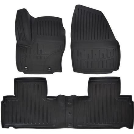 Tapis de sol - SCOUTT - Ford S-Max 2006-2014 - Caoutchouc Premium - Sur mesure - Noir noir