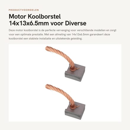 Dailygoods - Motor Koolborstel 14x13x6.5mm voor Diverse Merken