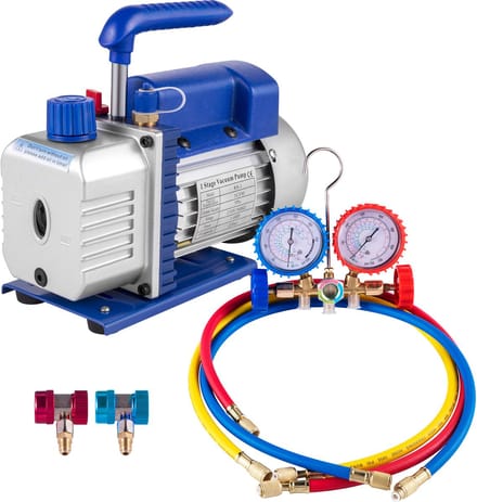 3CFM 1/4hp Koelmiddel Vacuümpomp HVAC enkeltraps ac Verdeelstukmeterset