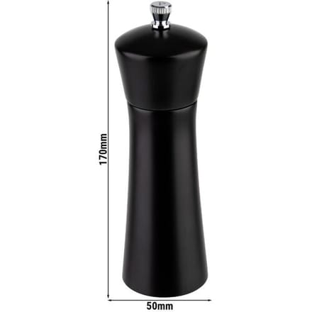 GGM Gastro (6 Stück) Pfeffermühle - MIDNIGHT - Holz - Höhe: 170mm - Schwarz