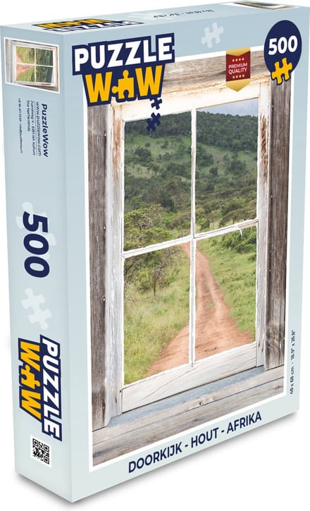 Puzzel Doorkijk - Hout - Afrika - Legpuzzel - Puzzel 500 stukjes