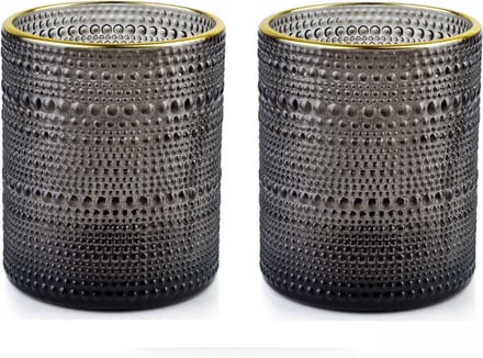 SET RITA GRIJZE Kandelaars ( 2 stuks ) DIA10CM X H12,5CM