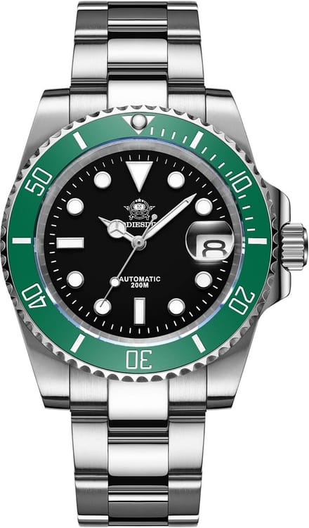 Heren Automatisch Duikhorloge RVS Band 200m Waterdicht NH35A Mechanisch