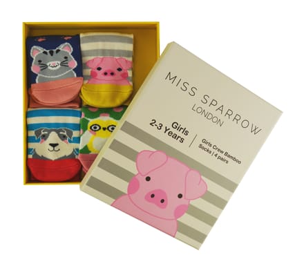 Miss Sparrow - Set van 4 bamboesokken voor meisjes - Diverse