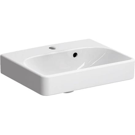 Geberit Smyle Square wash hand basin 45 cm, overflow asymmetrical 500.222.01.1