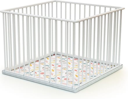 WEBABY - Houten kinderbox Wit 100 x 100 cm CUBO